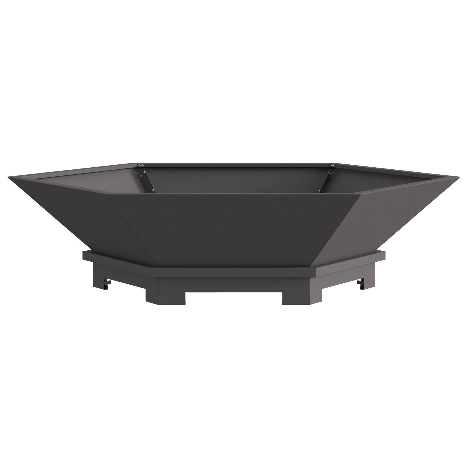 vidaXL Feuerstelle Sechseckig Schwarz 100x100x28 cm Stahl