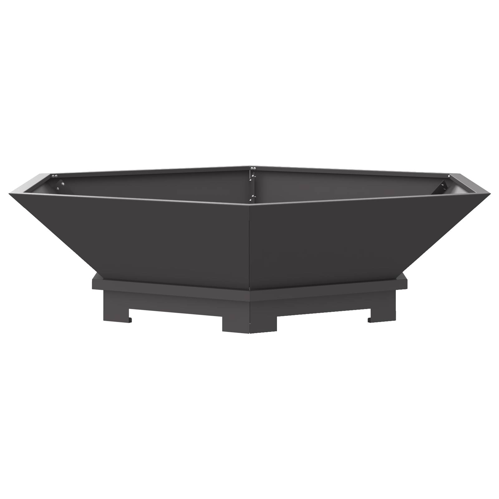 vidaXL Feuerstelle Sechseckig Schwarz 100x100x28 cm Stahl