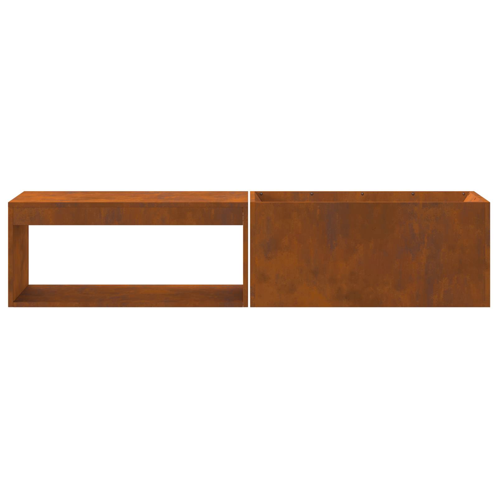 vidaXL Feuerstelle mit Holzlager 160x45x35 cm Cortenstahl