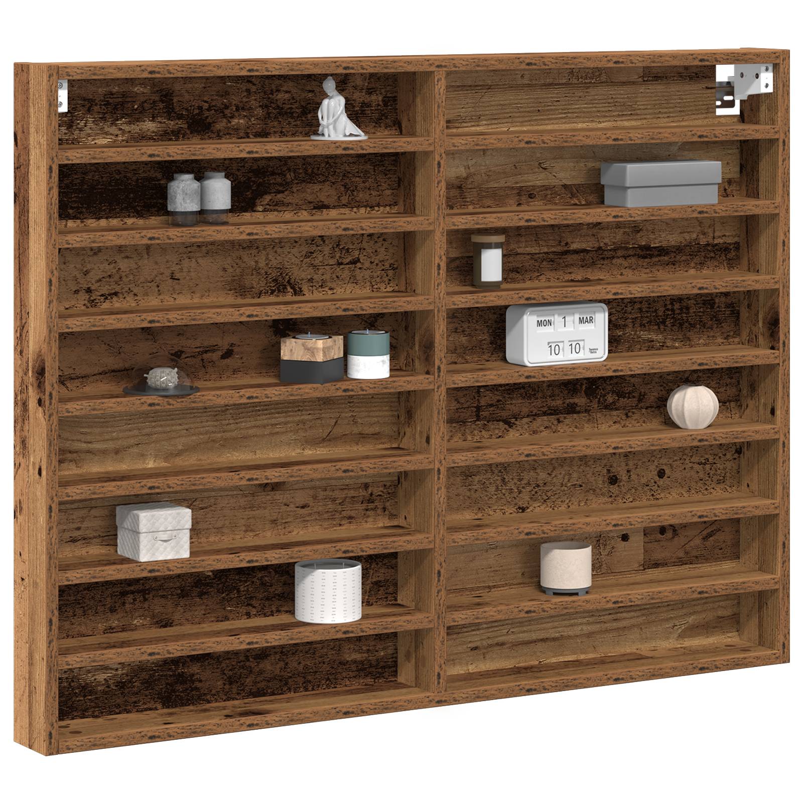 vidaXL Vitrinenschrank Altholz 100x8,5x75 cm Holzwerkstoff