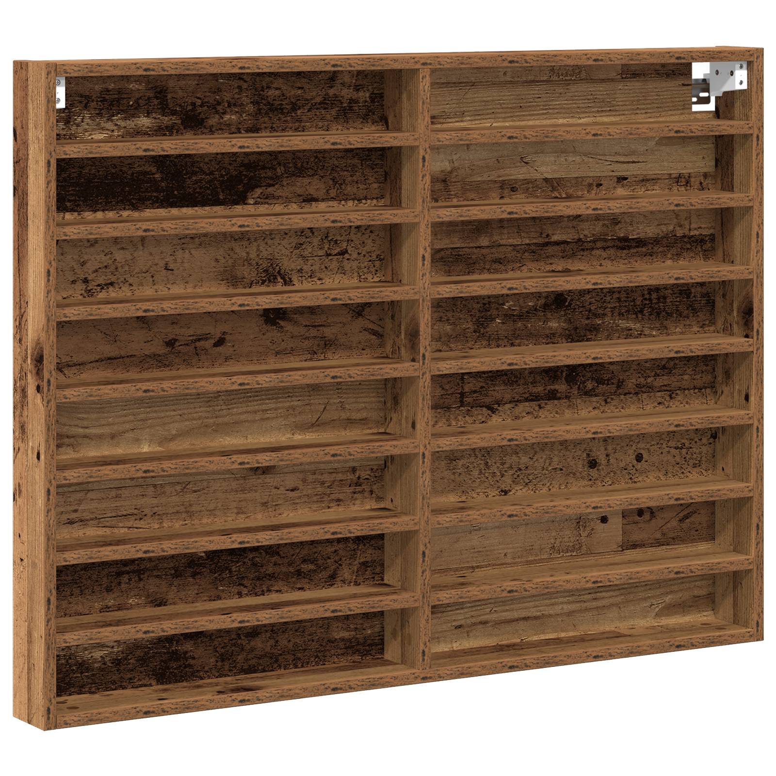 vidaXL Vitrinenschrank Altholz 100x8,5x75 cm Holzwerkstoff