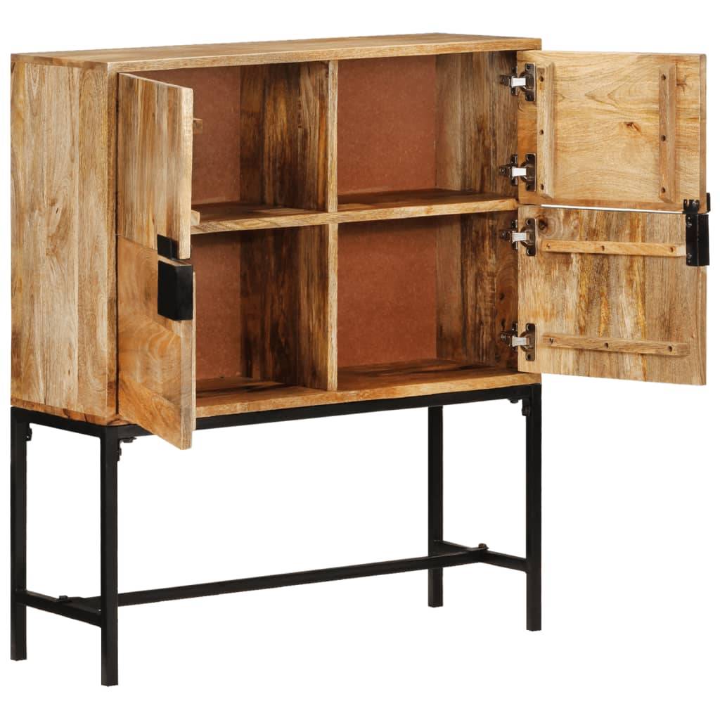 vidaXL Highboard 80x30x95 cm Massives Raues Mangoholz