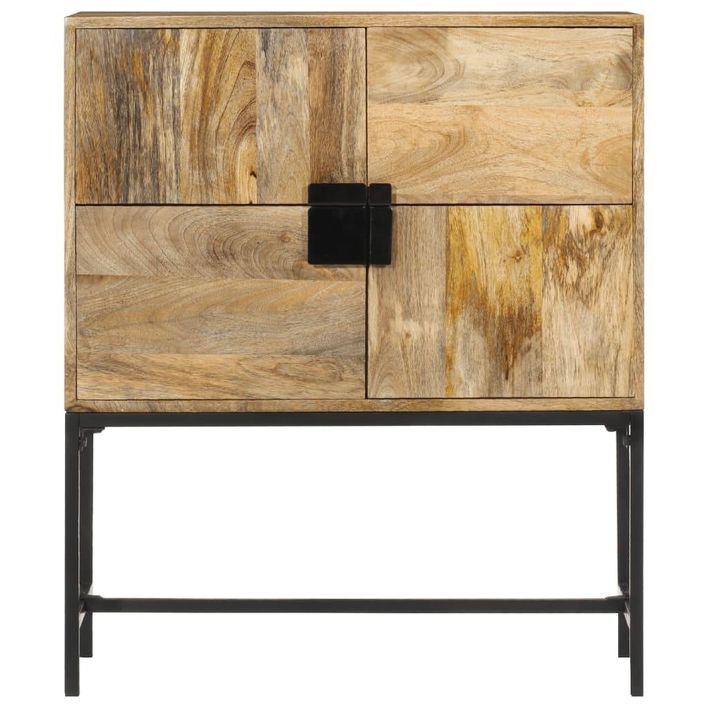 vidaXL Highboard 80x30x95 cm Massives Raues Mangoholz