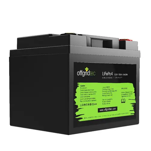 Offgridtec LiFePo4 Akku 12/50 12,8V 50Ah BMS integriert 640Wh Offgridtec LiFePo4 Akku 12/50 12,8V 50Ah BMS integriert 640Wh