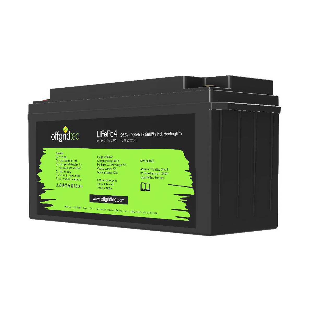 Offgridtec LifePO4 Akku 25,6/100 25,6V 100Ah mit BMS und Heizmatte 2560Wh