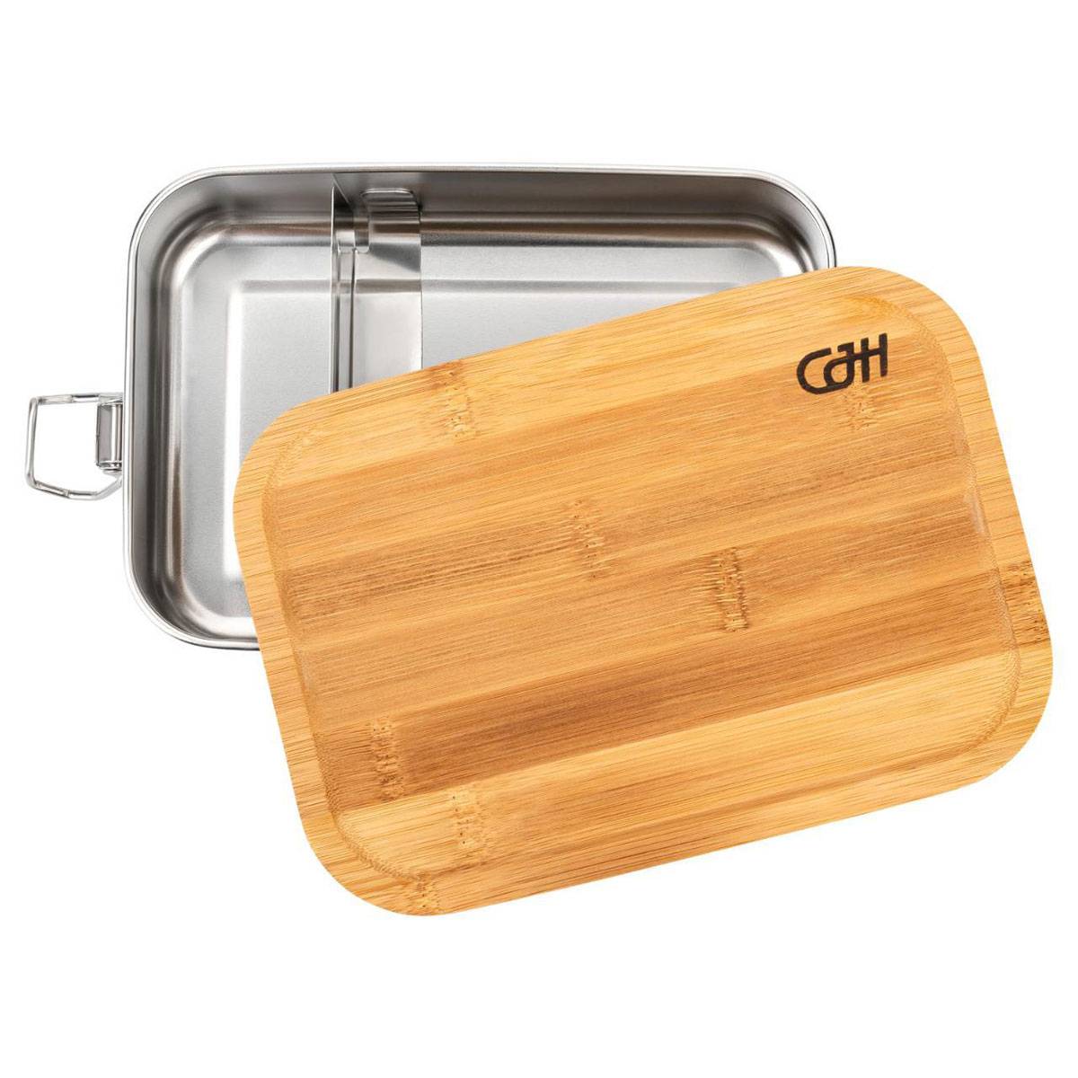 Herbertz Edelstahl Lunch Box Mit Trenner Und Bambus-Deckel - M