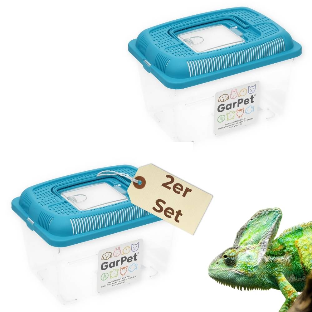 2x Faunabox M Faunarium Transport Quarantäne Box Tierbeobachtung Urzeitkrebse Triops Heimchen Spinnen Insekten Box Kunststoff