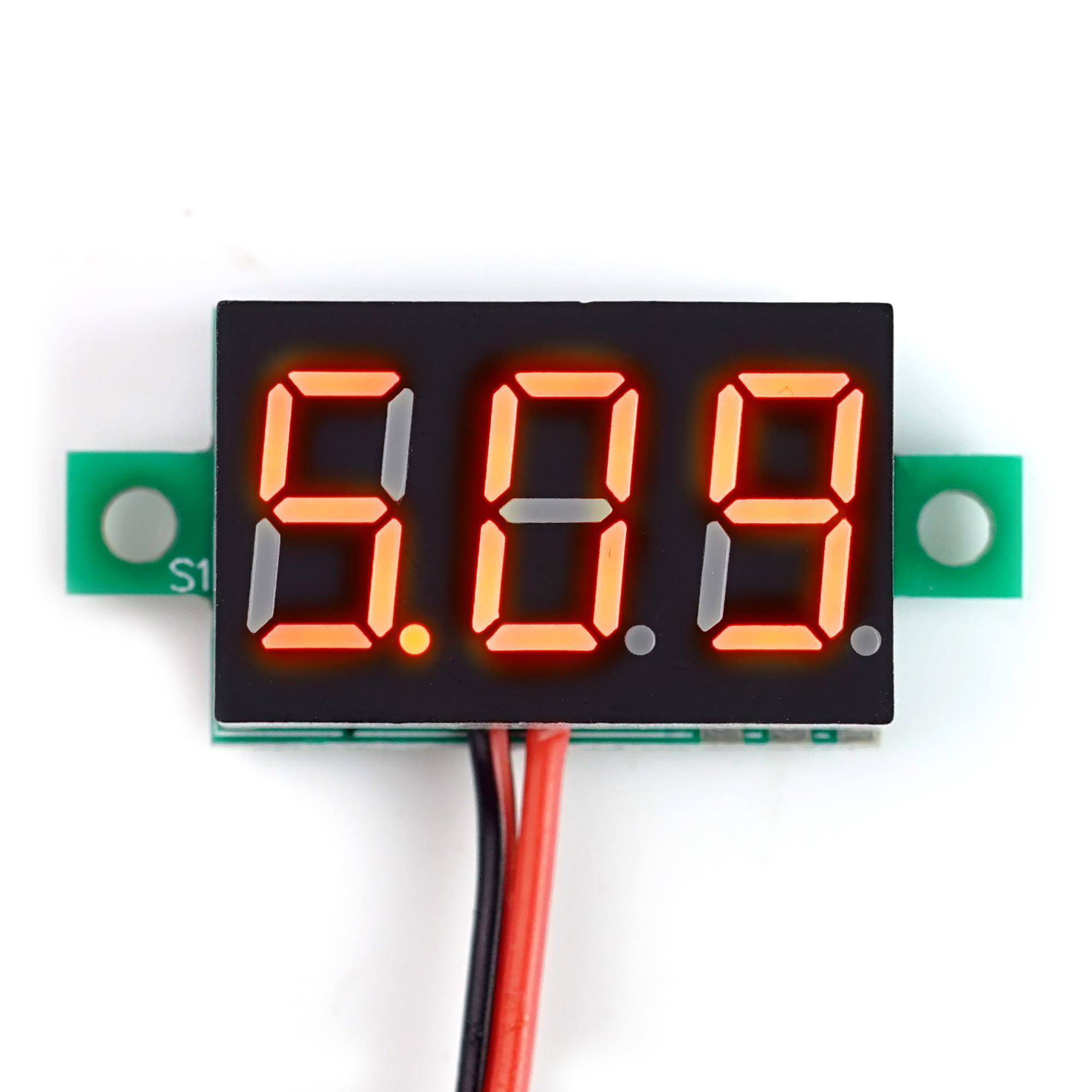 0,28" Mini Digital-Voltmeter mit LED Anzeige, 3,2-30V, 2-Wire, rot
