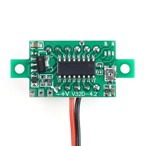 0,28" Mini Digital-Voltmeter mit LED Anzeige, 3,2-30V, 2-Wire, gelb 0,28" Mini Digital-Voltmeter mit LED Anzeige, 3,2-30V, 2-Wire, gelb