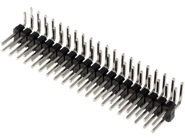 Stiftleiste, 2x 20-polig, RM 2,54, 90° gewinkelt