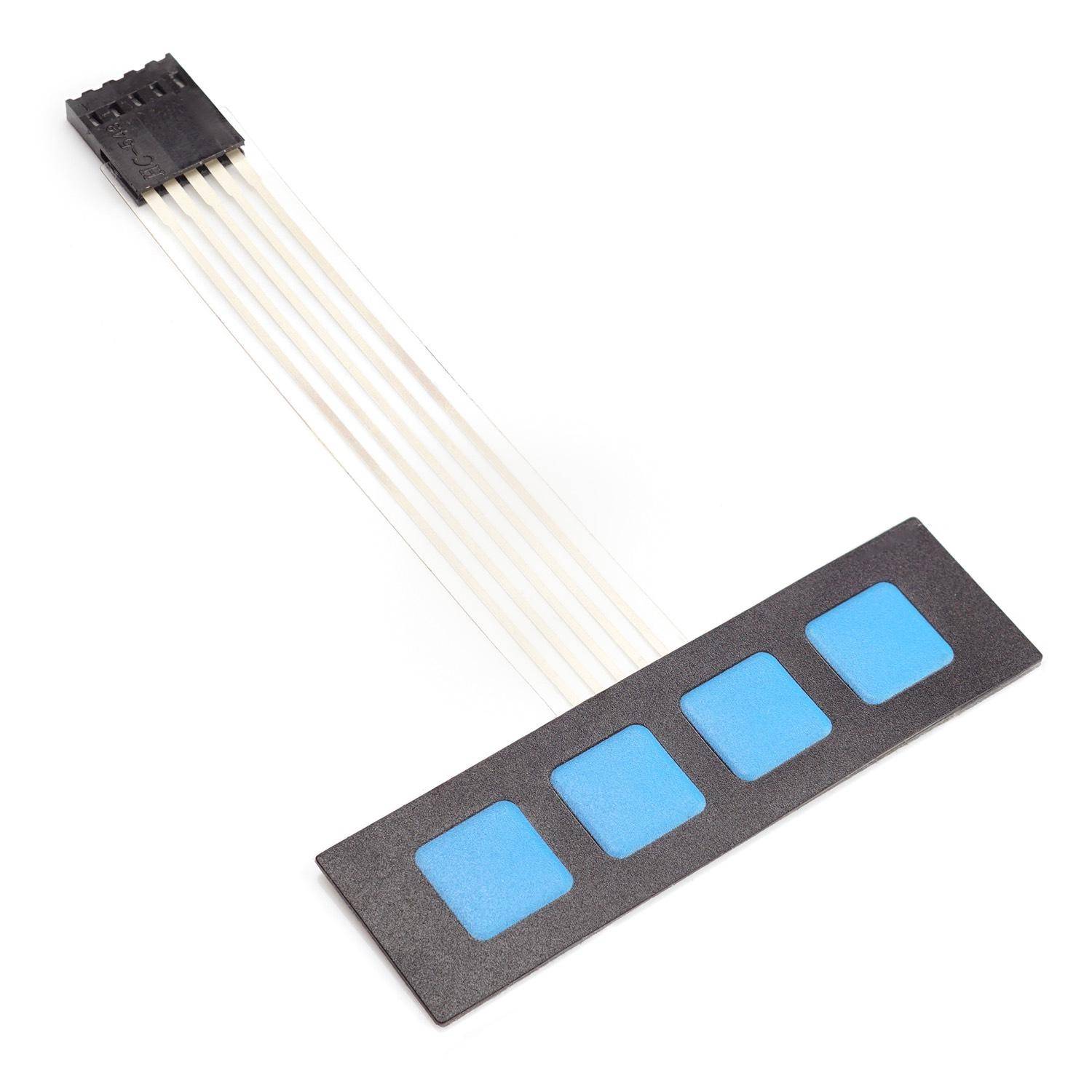 Membran Folientastatur 4 Tasten (ohne Beschriftung) mit Klebeschicht