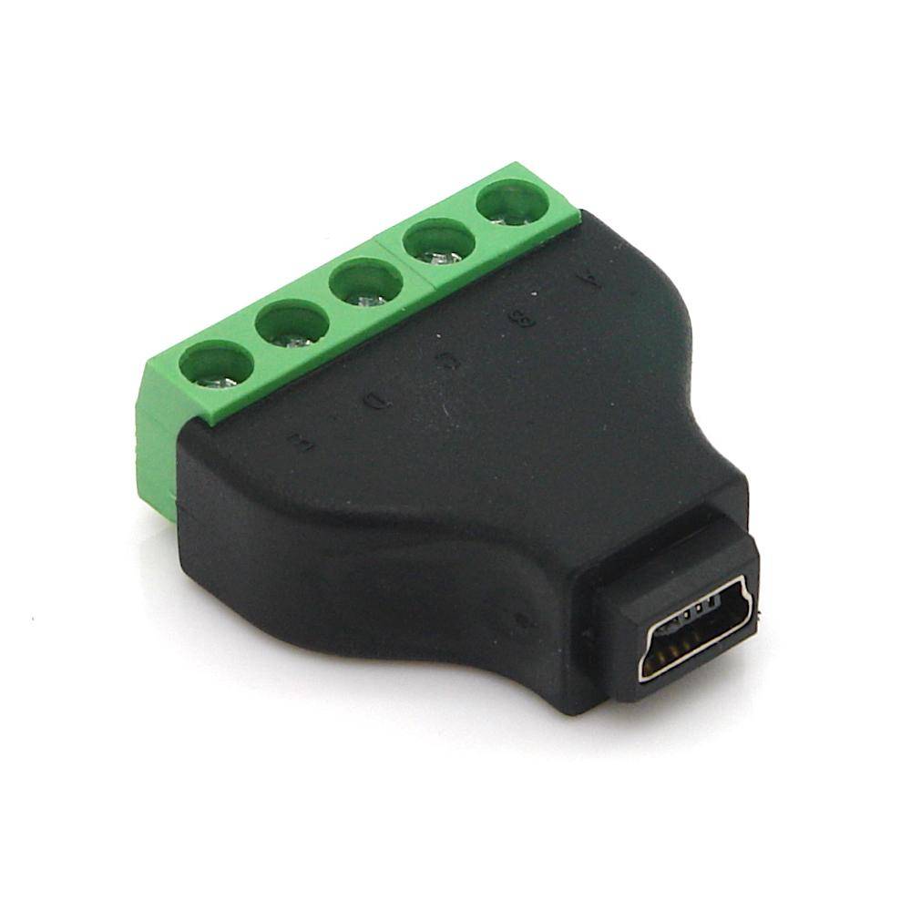 Adapter, 5 Pin Terminalblock - Mini USB 2.0 Typ B Buchse