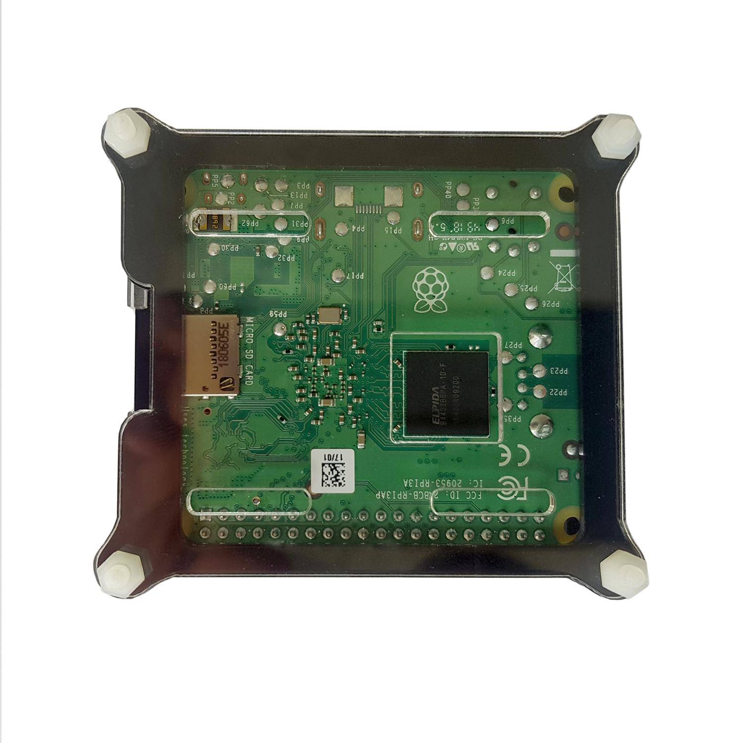 Gehäuse für Raspberry Pi 3 A+ mit Lüfter, stackable, transparent/schwarz