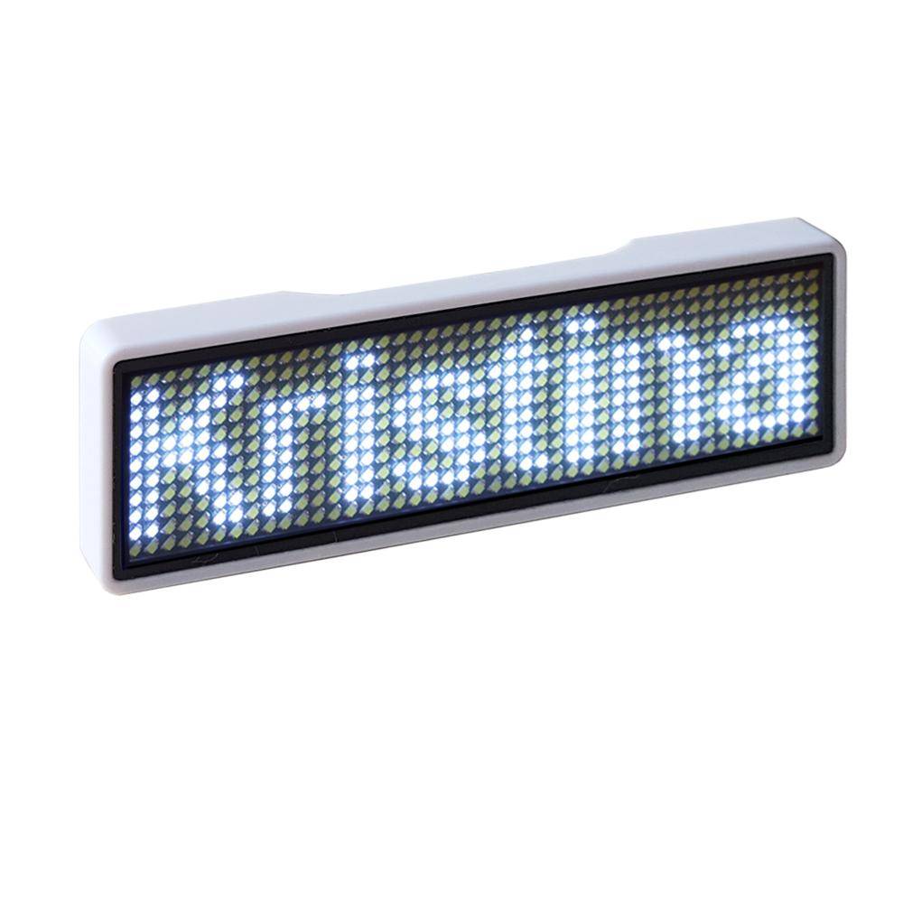 LED Name Tag, 11x44 Pixel, USB-C - Rahmen: unifarben - LED: weiß
