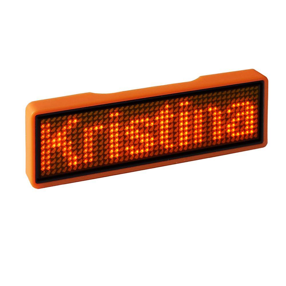 LED Name Tag, 11x44 Pixel, USB-C - Rahmen: unifarben - LED: orange