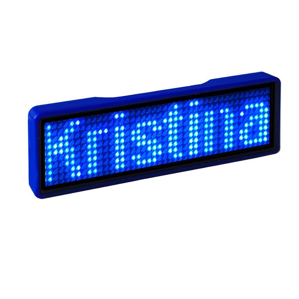 LED Name Tag, 11x44 Pixel, USB-C - Rahmen: unifarben - LED: blau