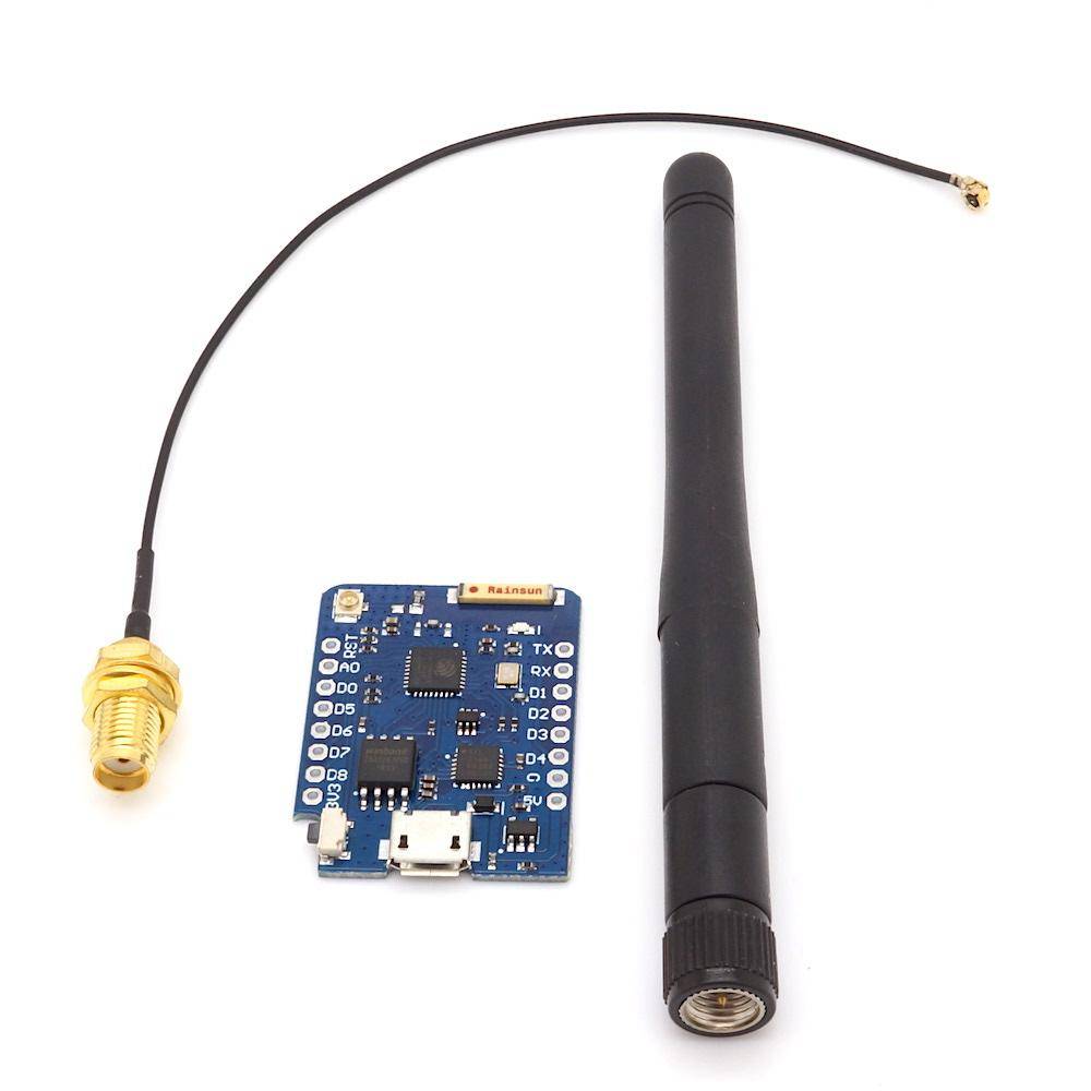 D1 Mini Pro - ESP8266 Entwicklungsboard mit U.FL Anschluss, Set mit Antenne