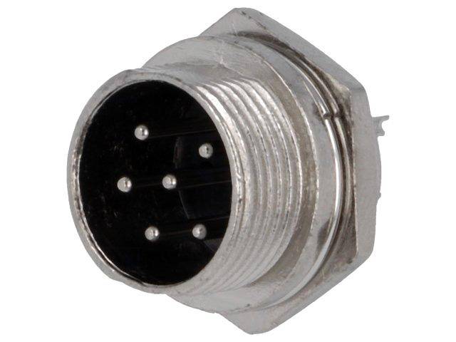 Mikrofon Einbaustecker, 6-polig, Lötmontage