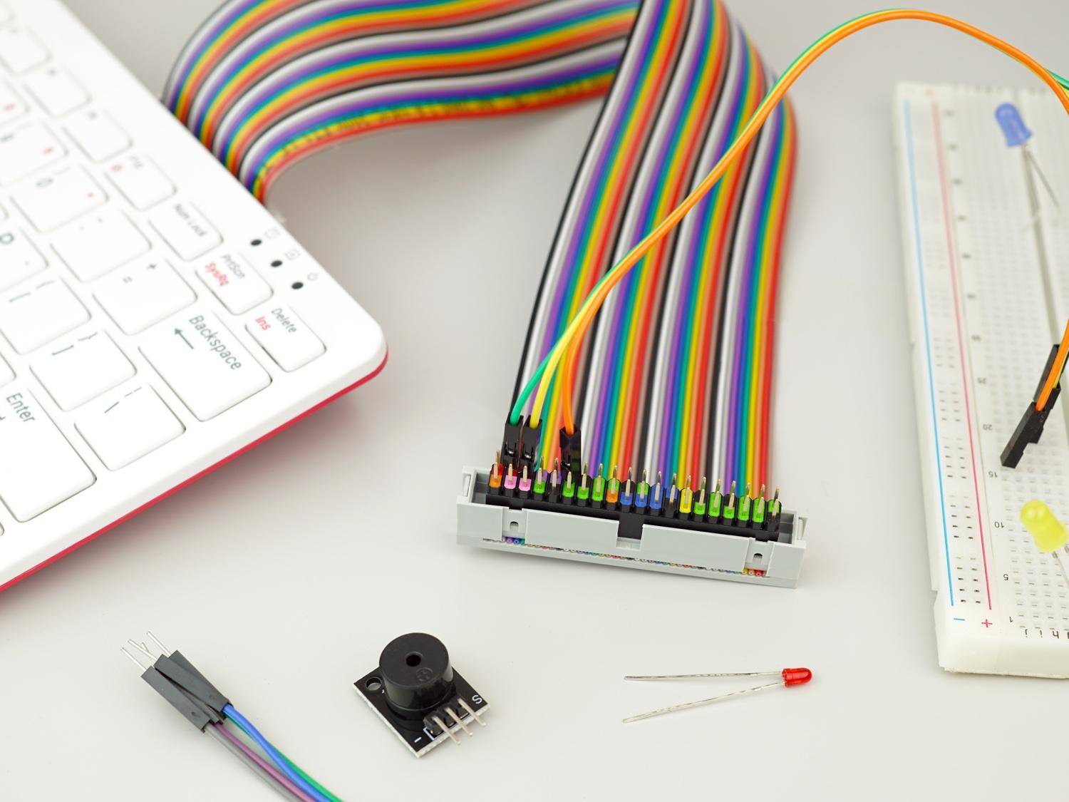 GPIO Extension / Verlängerungskabel, 40 Pin, für Raspberry Pi, rainbow - Länge: 0,15 m