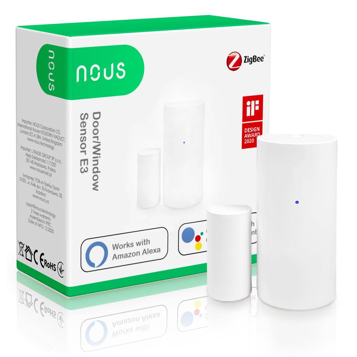 Nous E3 Smarter Tür- und Fenstersensor, ZigBee