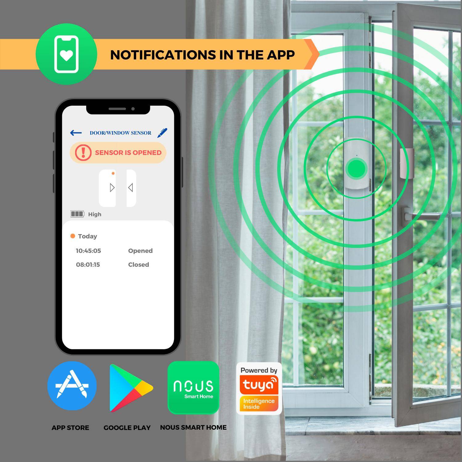 Nous E3 Smarter Tür- und Fenstersensor, ZigBee