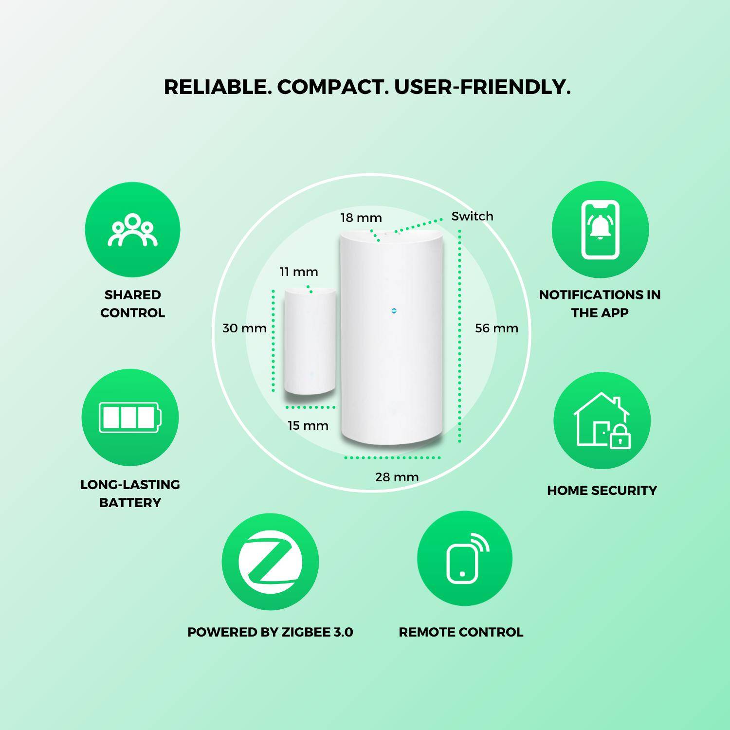 Nous E3 Smarter Tür- und Fenstersensor, ZigBee