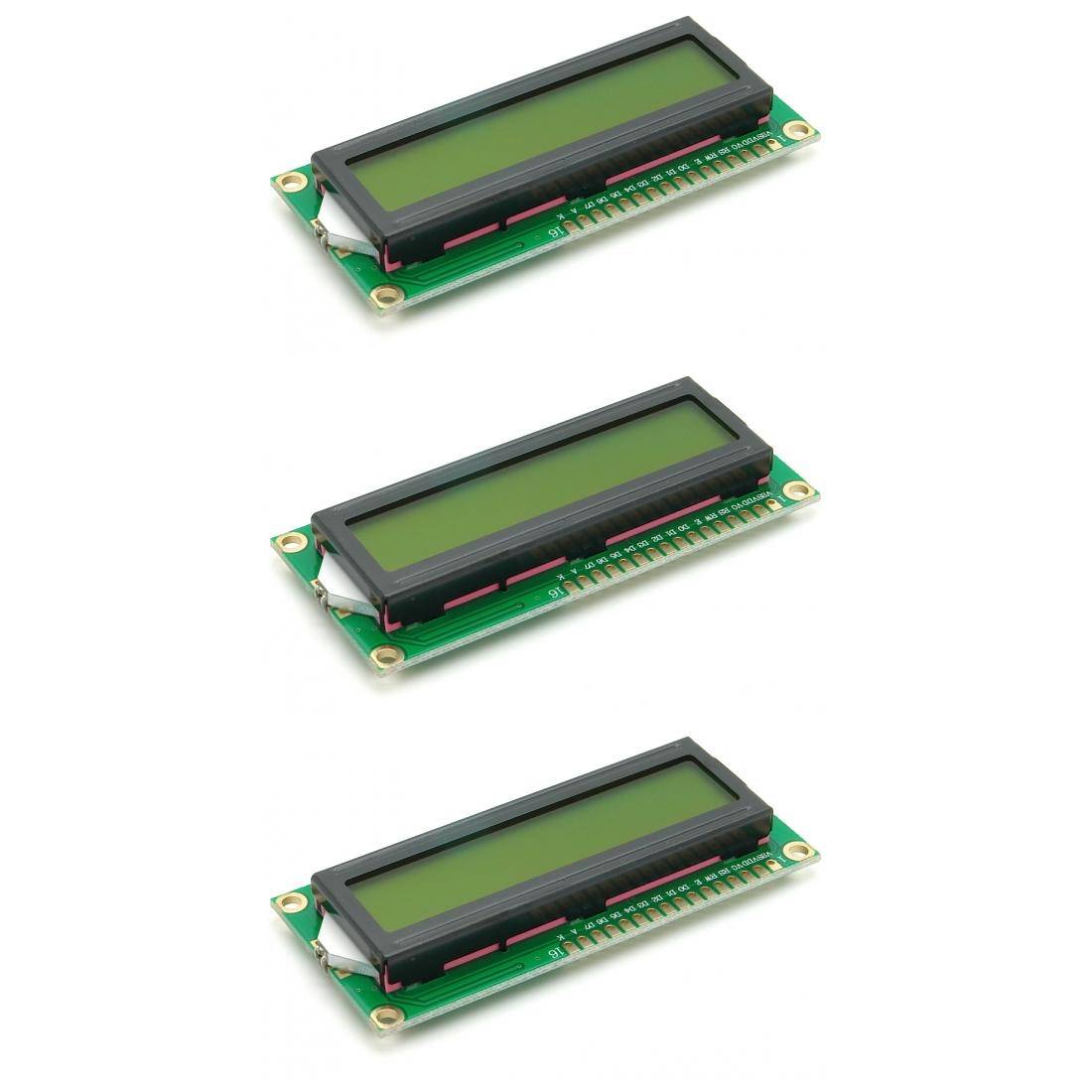 3 x Alphanumerisches LCD 16x2, grün / gelb