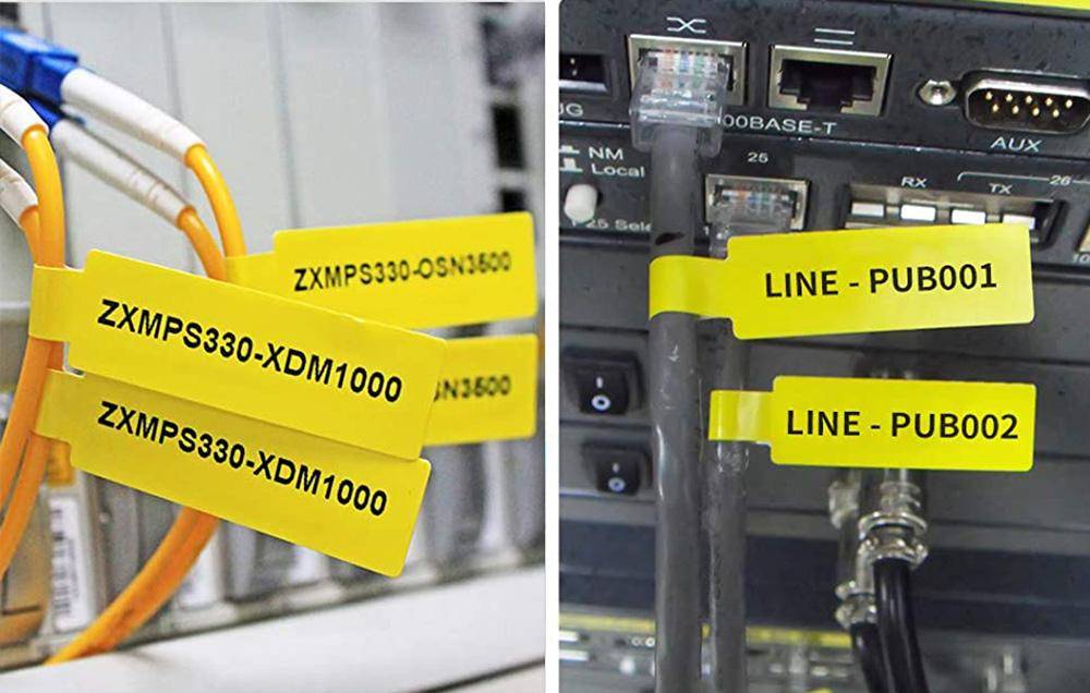 Niimbot Thermoetiketten für Kabel, 12,5x74+35, 65 Stück, gelb