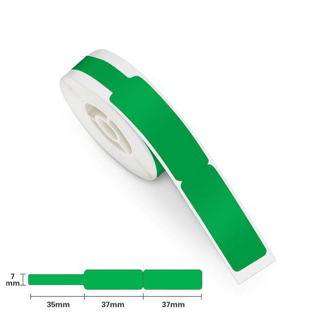 Niimbot Thermoetiketten für Kabel, 12,5x74+35, 65 Stück, grün