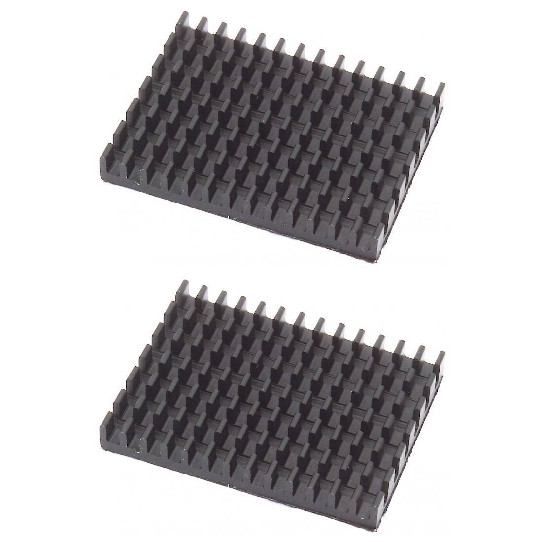 2 x Kühlkörper 40 x 30 x 5mm für Raspberry Pi 4, schwarz