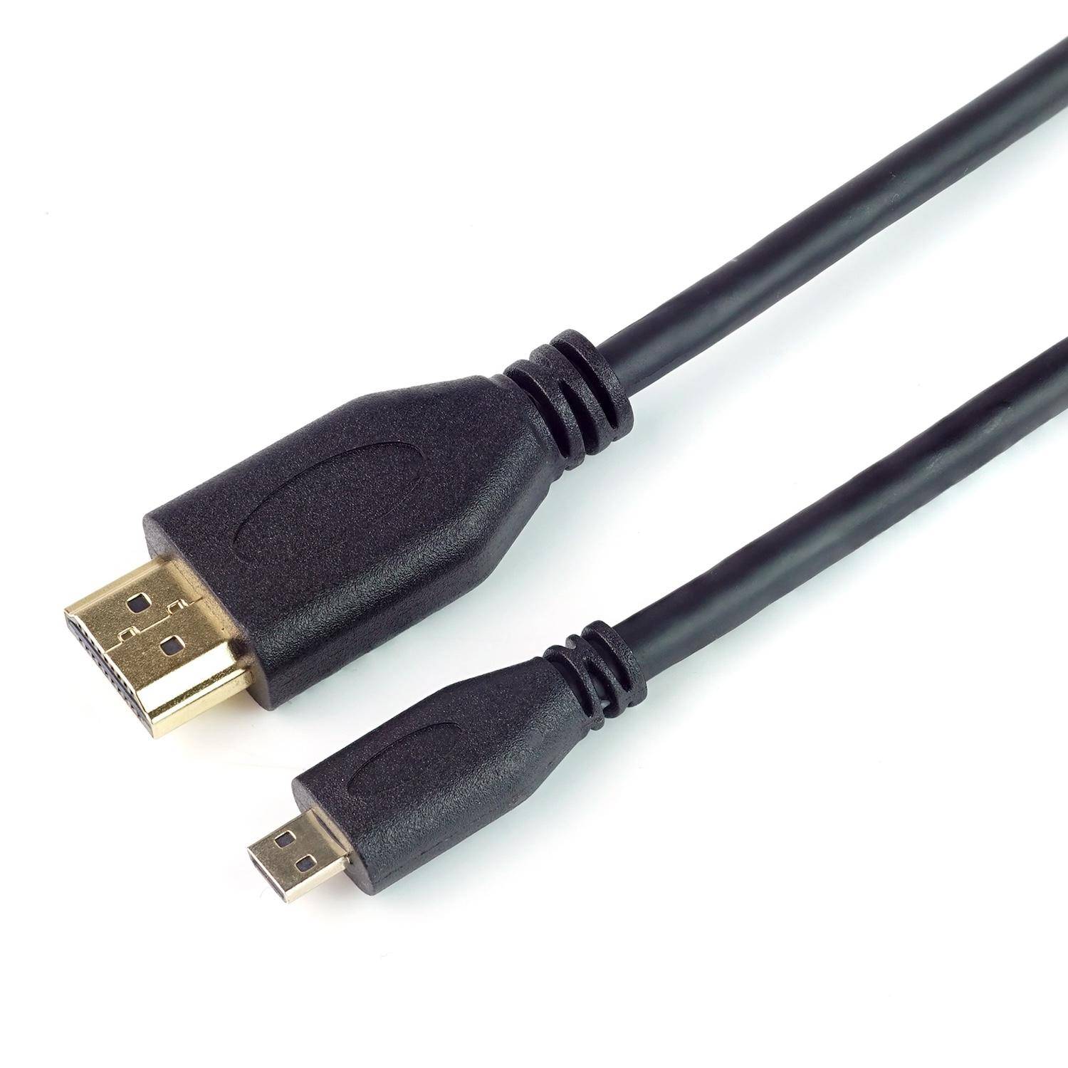 Micro HDMI Kabel, D-Stecker - A-Stecker, schwarz, 1,50m