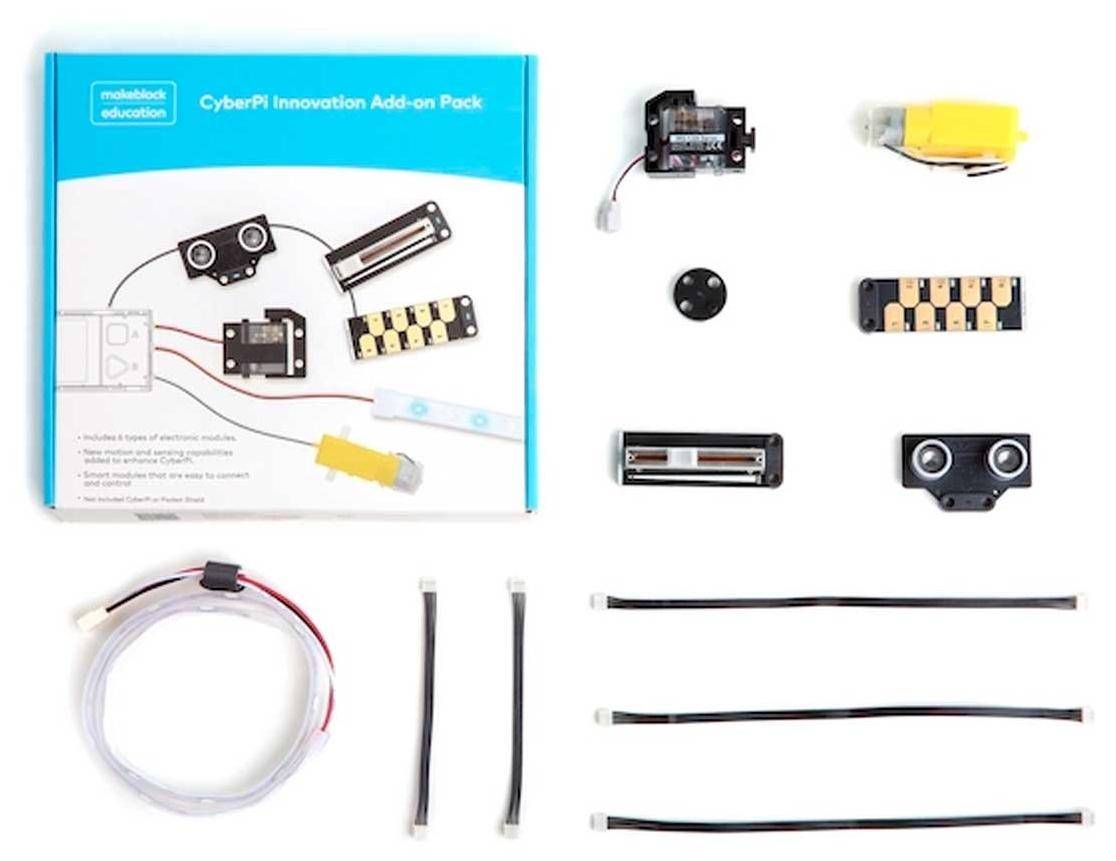 Makeblock CyberPi Innovation-Ergänzungsset, AIoT und Python-Programmierung, Motoren, Sensoren, LED