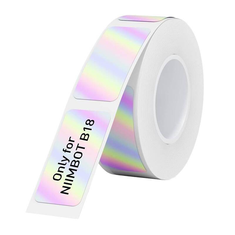 Niimbot Etiketten, 14x30 mm, 1 x Rolle mit 190 Stück, silber / hologramm