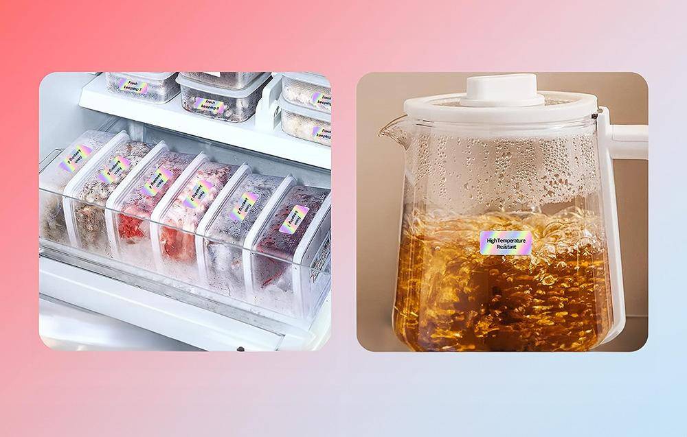 Niimbot Etiketten, 14x30 mm, 1 x Rolle mit 190 Stück, silber / hologramm