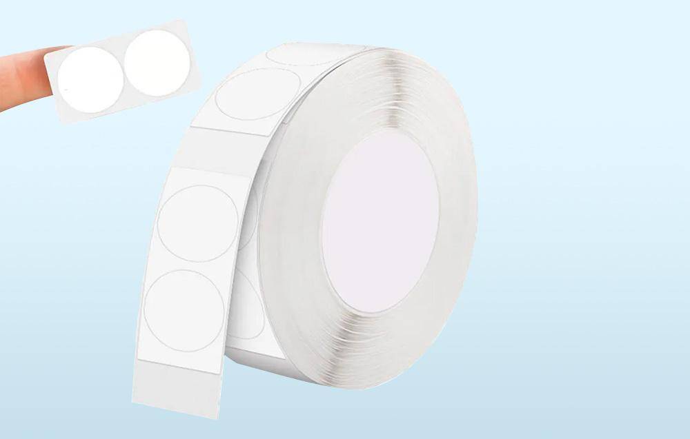 Niimbot Etiketten, 14x28 mm, 1 x Rolle mit 220 Stück, rund, weiß