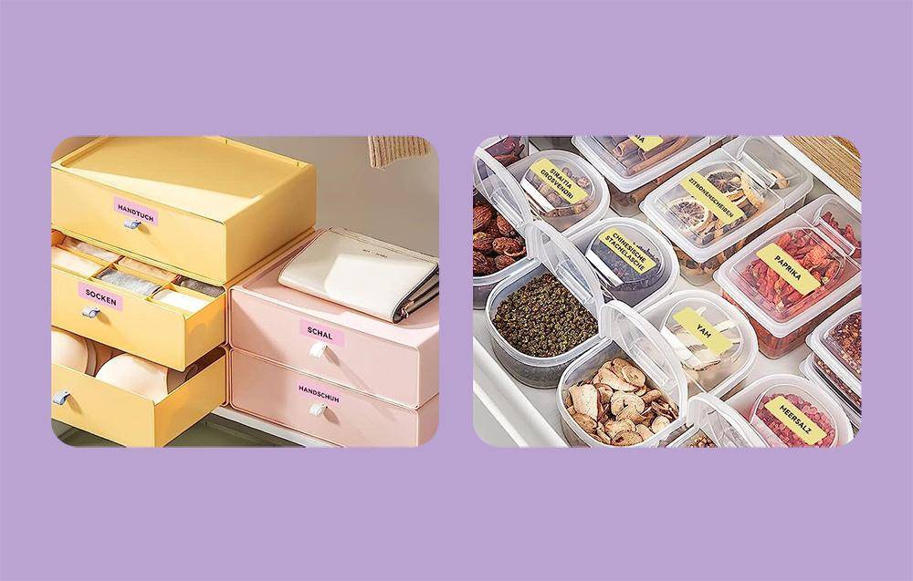 Niimbot Thermoetiketten, 14x40 mm, 1x Rolle mit 160 Stück, pink