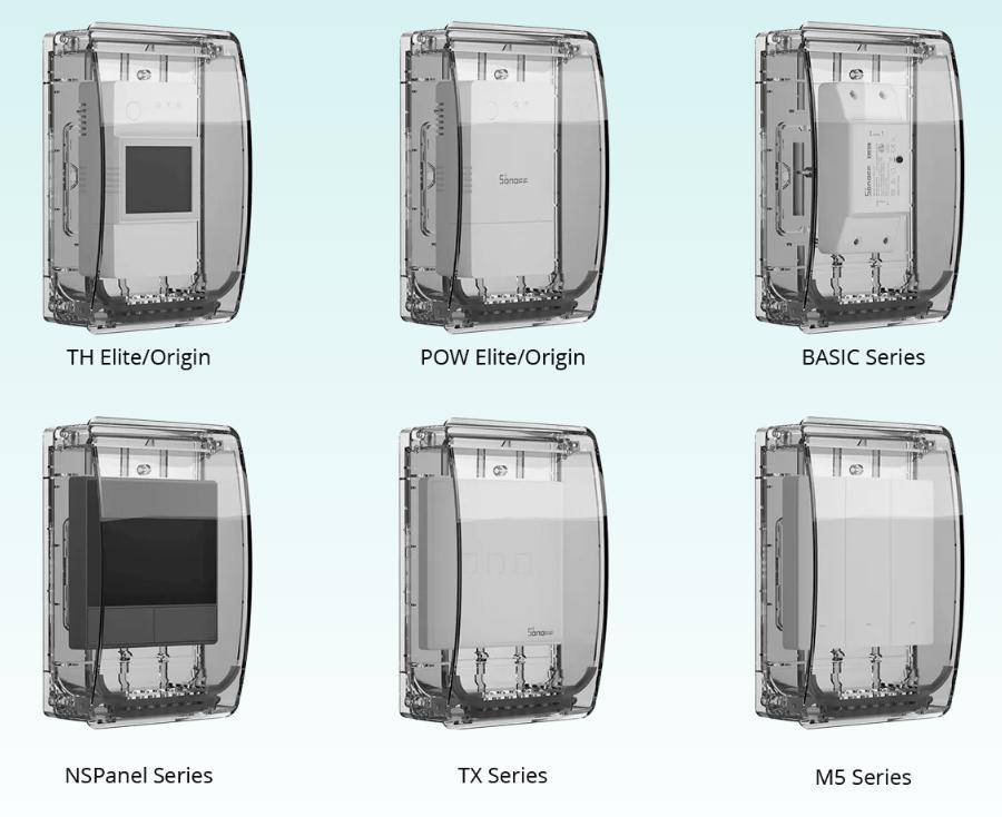 Sonoff R2 Box: Wasserdichtes IP66 Gehäuse aus PC V0, transparent, 152 x 100 x 48 mm