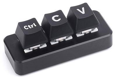 Waveshare Ctrl C + V Shortcut Keyboard Plus Version, RP2040 Dual Type-C, RGB, programmierbar