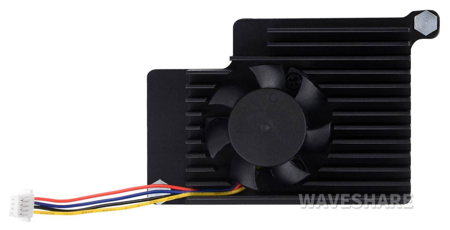 Waveshare aktiver Kühler / Lüfter für Raspberry Pi 5, Aluminium, PWM, 2.35 CFM, 8000 RPM, 5V DC