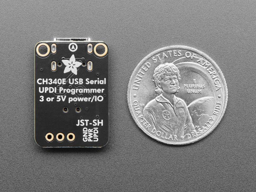 Adafruit UPDI Friend, 3V/5V Stromversorgung, CH340E Chip, USB-C, 3V/5V, 1K Rückkopplungswiderstand