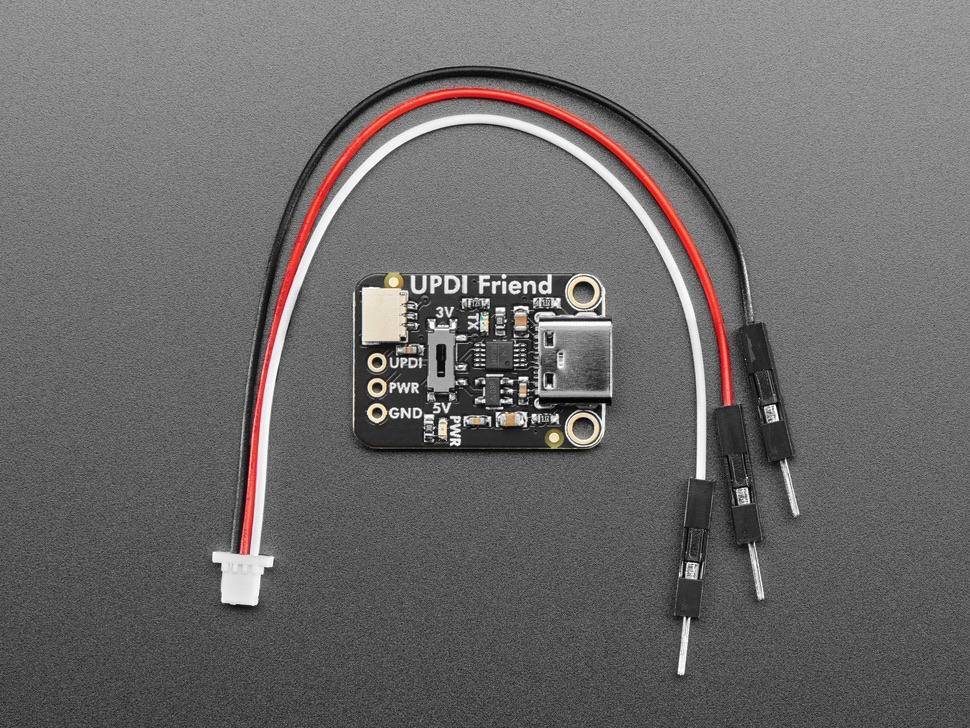 Adafruit UPDI Friend, 3V/5V Stromversorgung, CH340E Chip, USB-C, 3V/5V, 1K Rückkopplungswiderstand