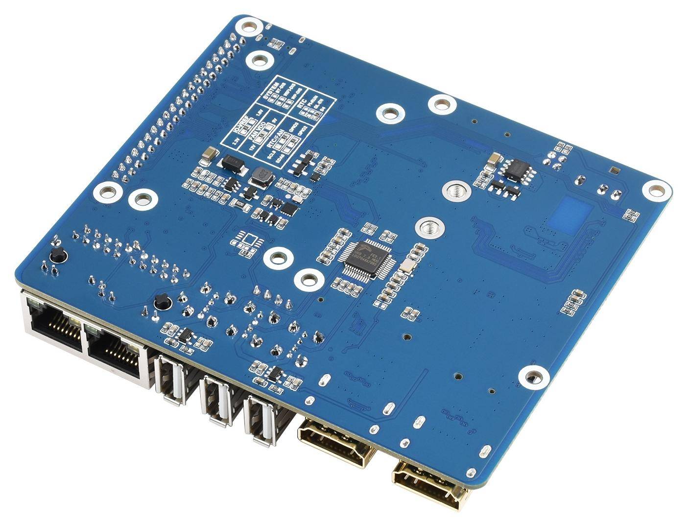 Waveshare, WIFI 6 Dual ETH Base Board für Raspberry Pi Compute Module 4, Gigabit, 100M, M.2 E KEY