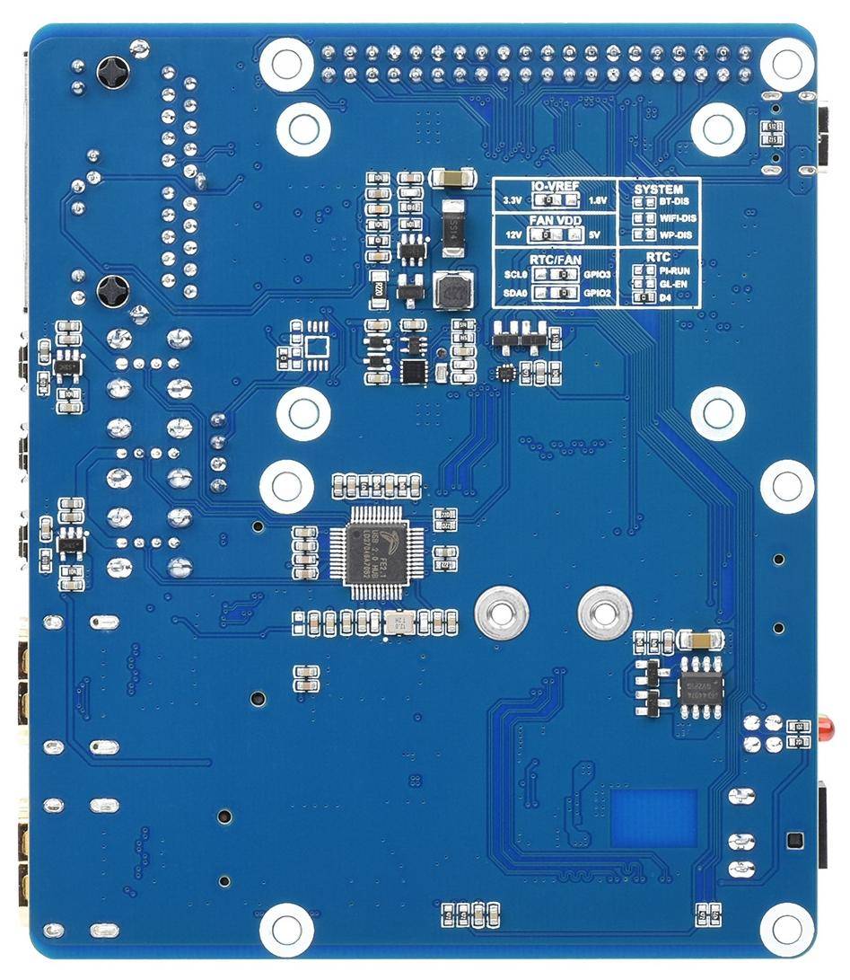 Waveshare, WIFI 6 Dual ETH Base Board für Raspberry Pi Compute Module 4, Gigabit, 100M, M.2 E KEY
