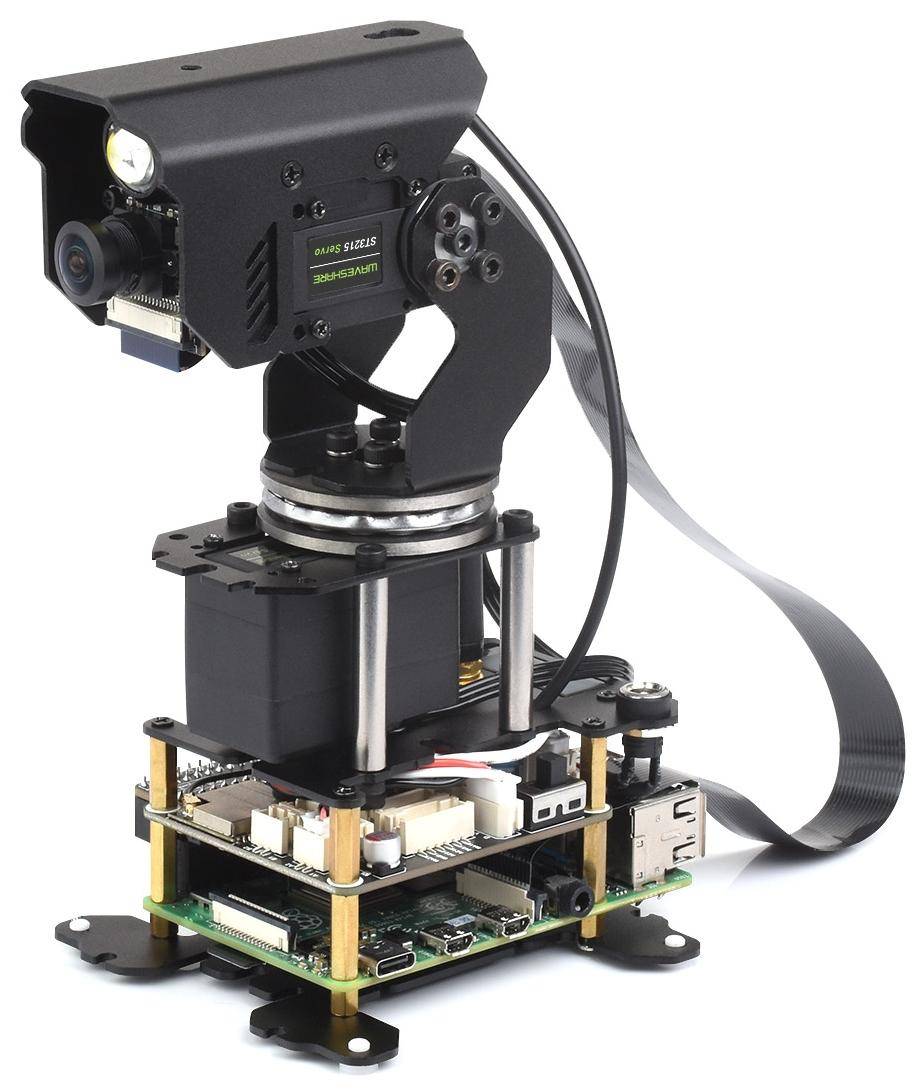 Waveshare, 360° Pan-Tilt Camera Module Kit, omnidirektional, 2-Axis Servo, für Raspberry Pi 4B/5