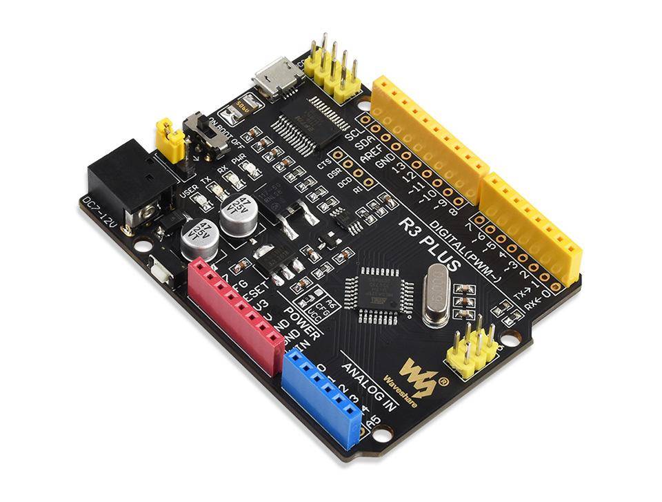 Waveshare ATMEGA328P Entwicklungsboard R3 Plus, Arduino-kompatibel, USB/UART Wandler, 800mA, 3.3-5V