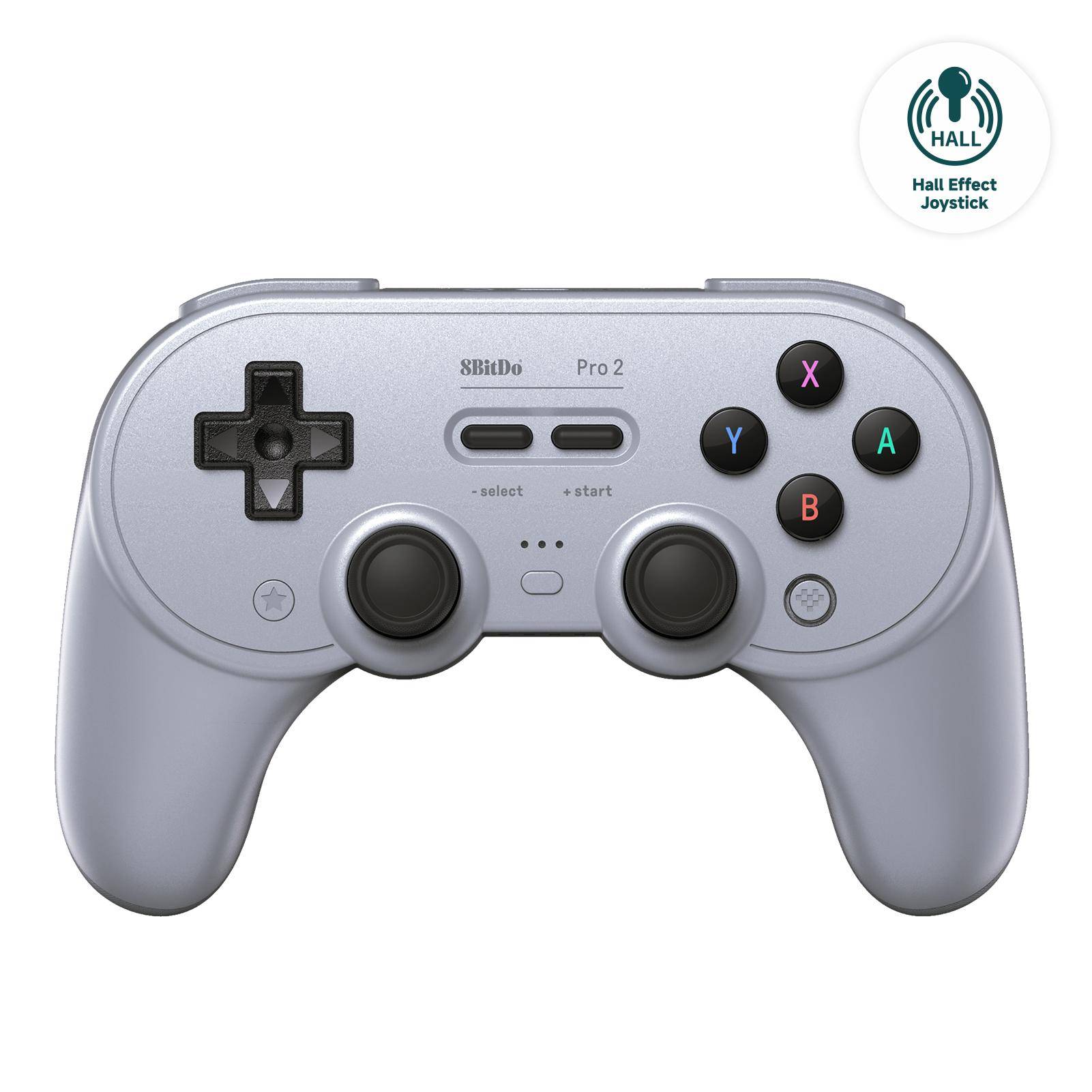 8BitDo PRO 2 Gamepad Hall-Effekt Technologie, Bluetooth USB-C, programmierbar, 1000 mAh, Grau