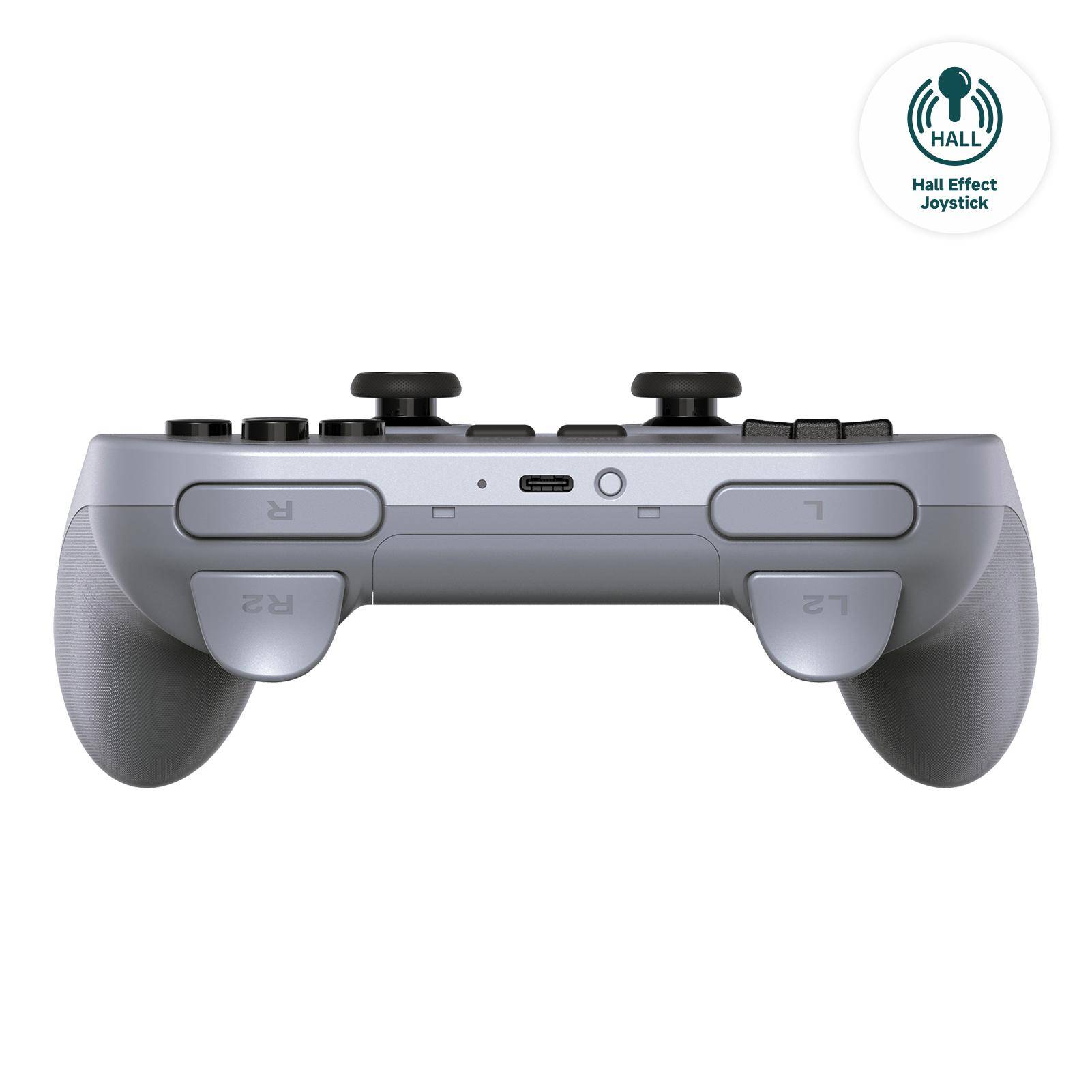 8BitDo PRO 2 Gamepad Hall-Effekt Technologie, Bluetooth USB-C, programmierbar, 1000 mAh, Grau