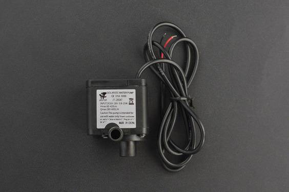DFRobot DC Mini-Tauchwasserpumpe, manuelle Wasserflusseinstellung, 65-500mA, 280-500L/H, 6-18 VDC