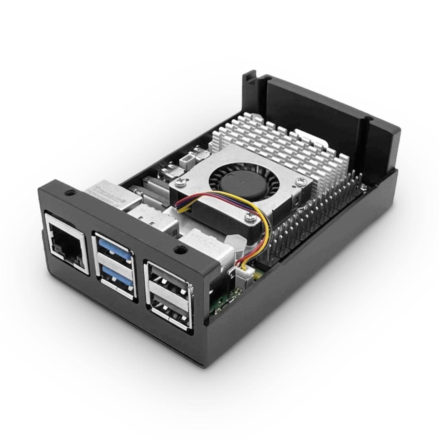 Aluminium Gehäuse für Raspberry Pi 5, schwarz