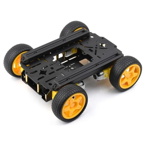 Waveshare Smart Mobile Robot Chassis Kit, 4x Räder, 4x TT Motor, Metall Chassis Stoßdämpfend Waveshare Smart Mobile Robot Chassis Kit, 4x Räder, 4x TT Motor, Metall Chassis Stoßdämpfend